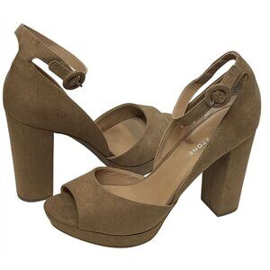 Sun + Stone Faux Suede Platform High Heel Sandals Women’s 9.5 Tan